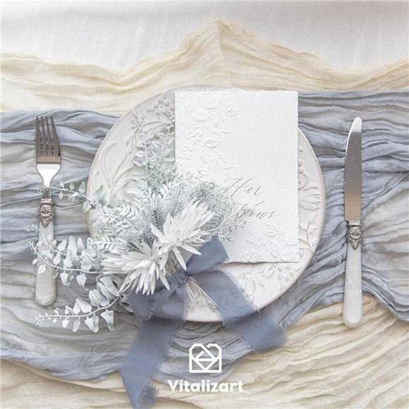 3 Rolls Handmade Fringe Chiffon Silk Ribbon Gauze 1.5" x7Yd Cream &Green Ribbons - Picture 5 of 6